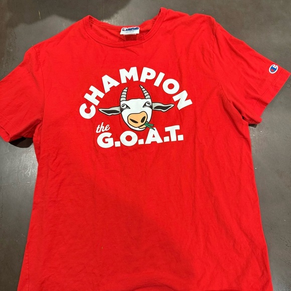 Champion Red G.O.A.T Graphic Tee - Picture 1 of 7